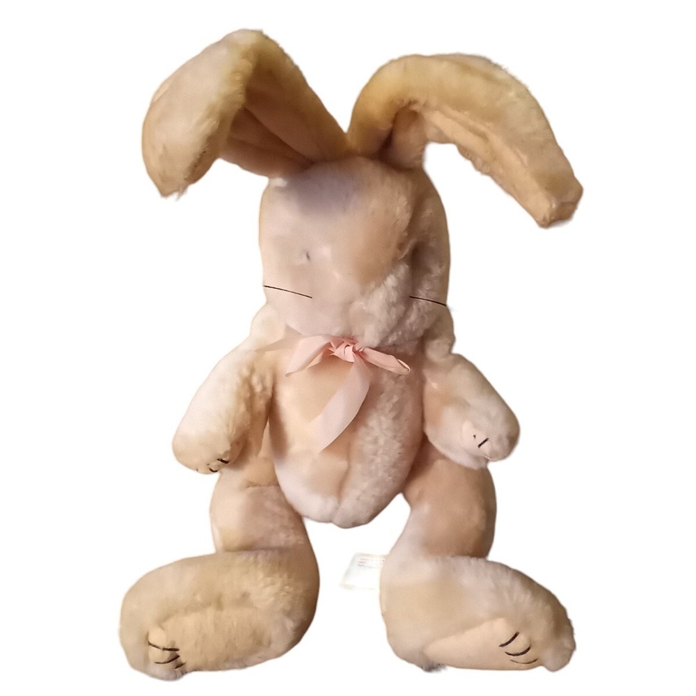 Plush Vtg Caffco International Jointed Bunny Rabbit Stuffed Animal Bendable Ears